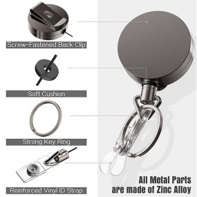 Ausziehbarer Schlüsselhalter mit Logo bedrucken – Metal...