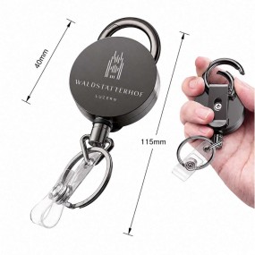 Ausziehbarer Schlüsselhalter & Ausweishalter mit Logo b...